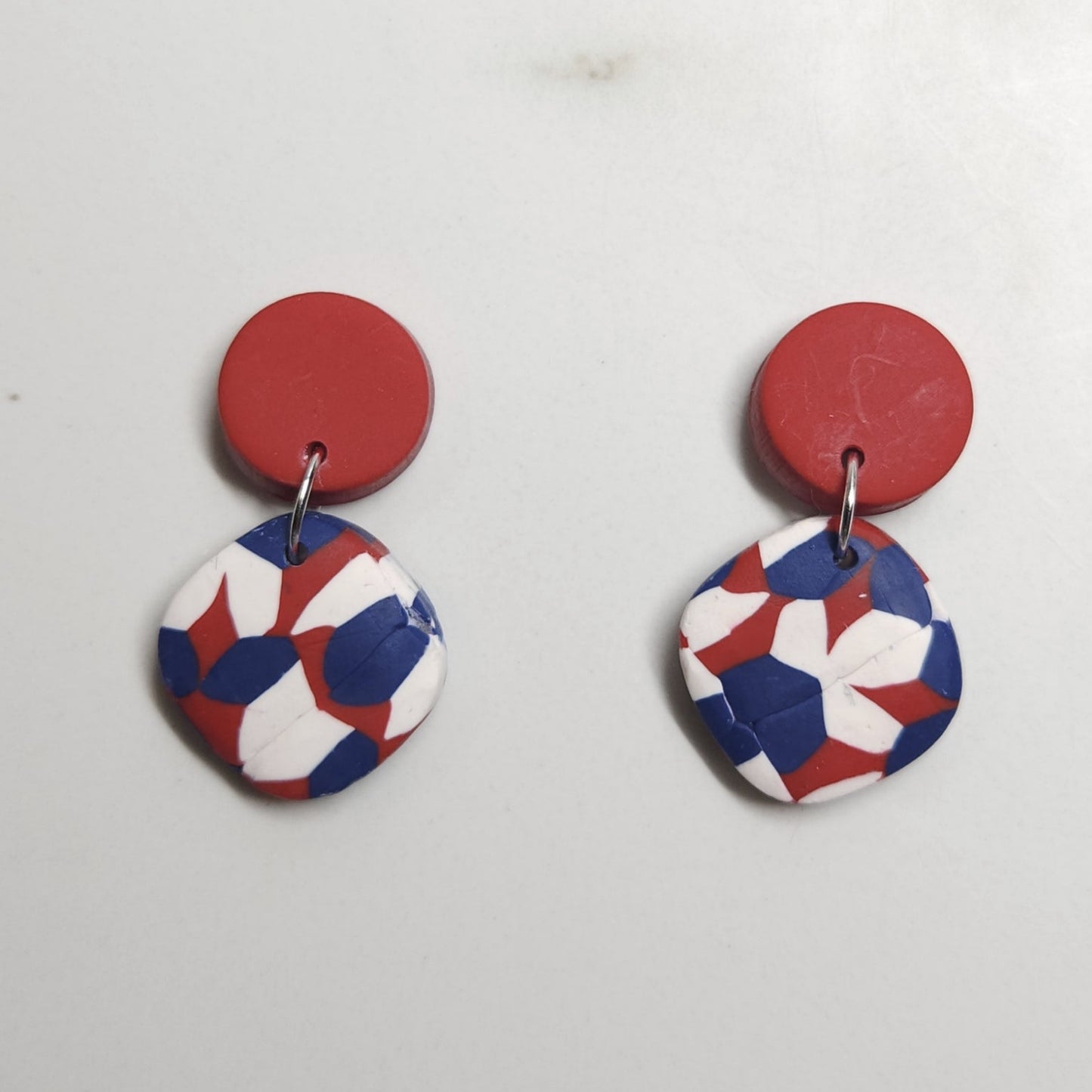 Red White & Blue Mashup Squared Small Dangles