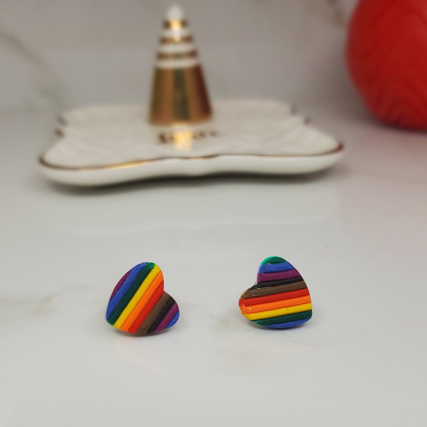 POC LGBTQIA+ Pride Heart Studs