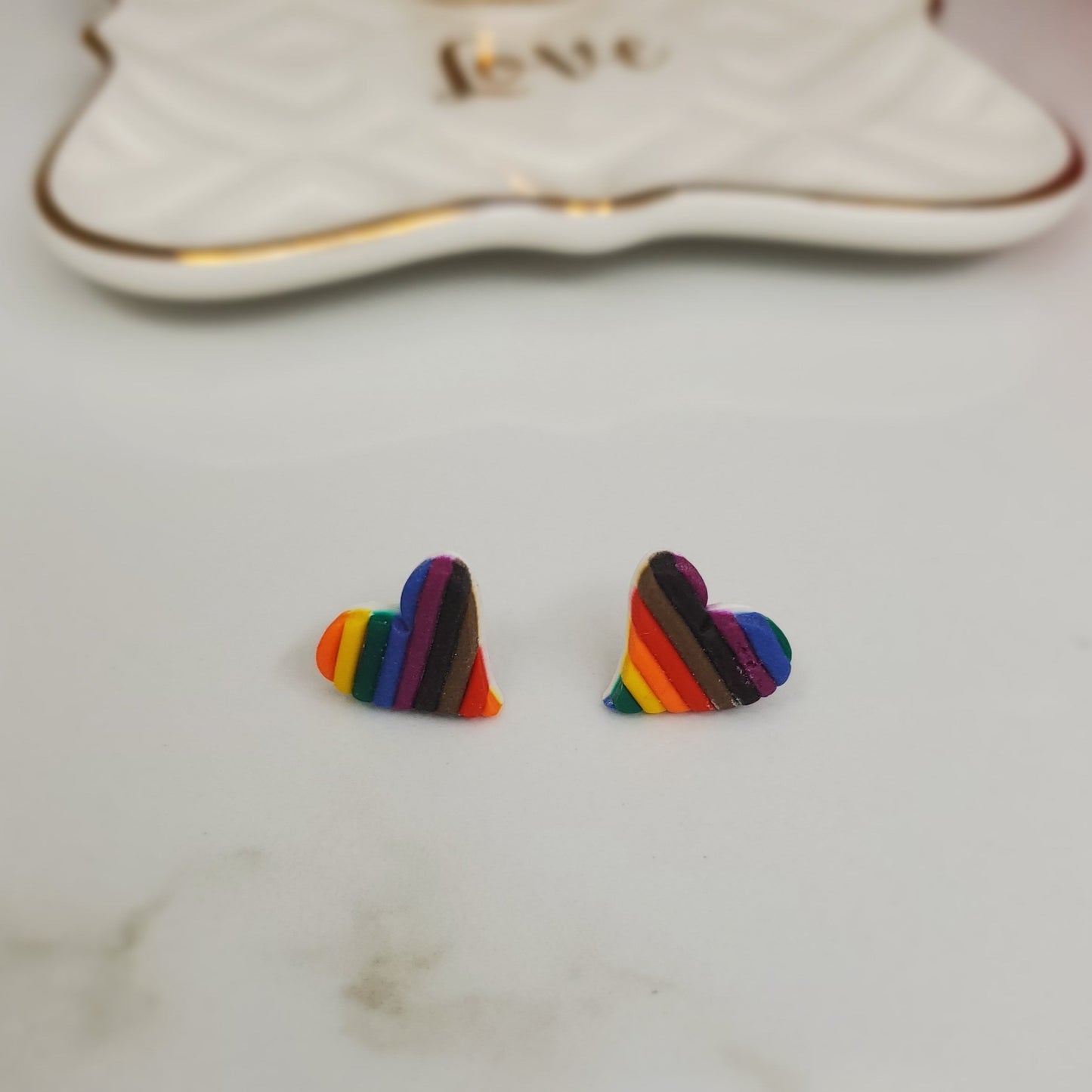 POC LGBTQIA+ Pride Heart Studs