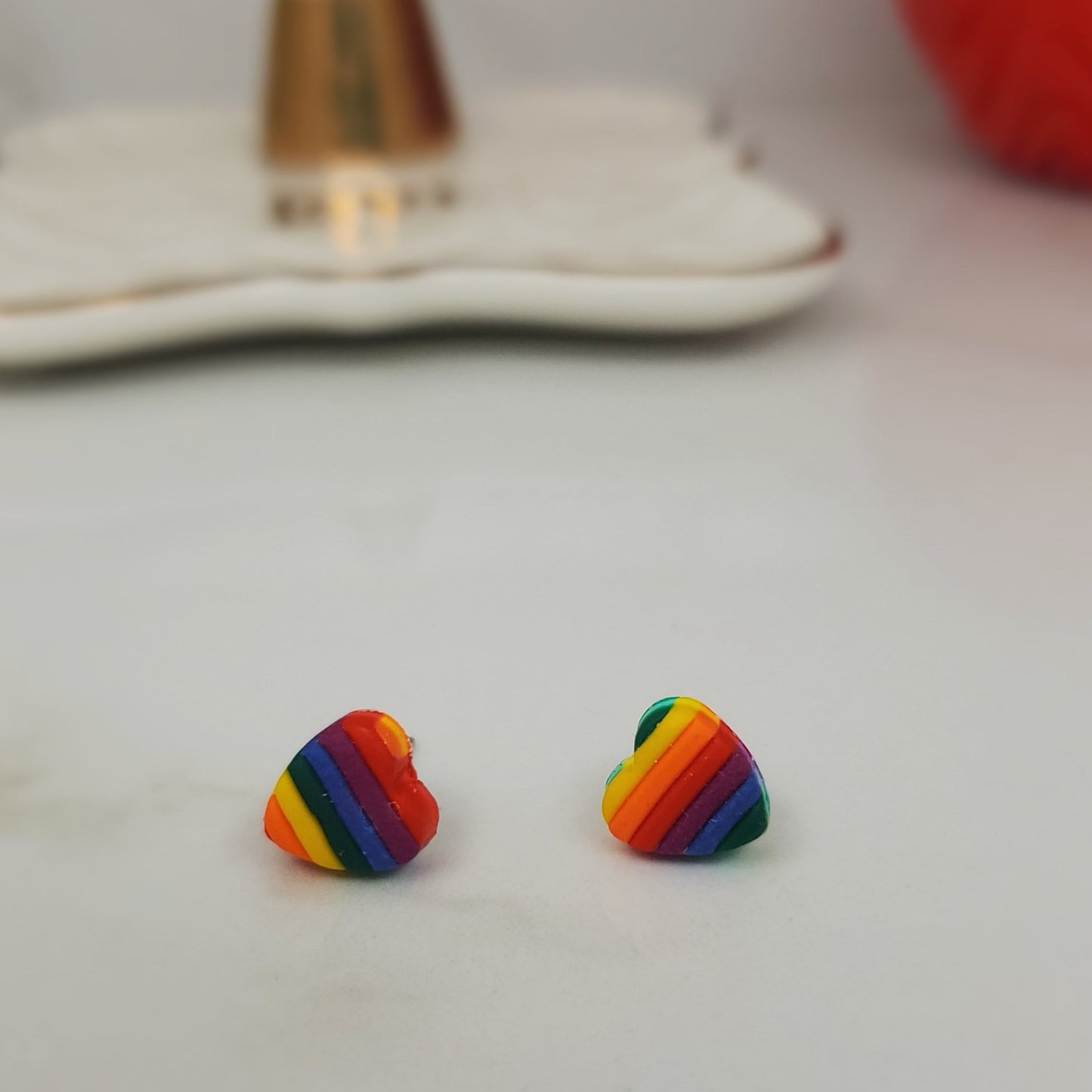 POC LGBTQIA+ Pride Heart Studs