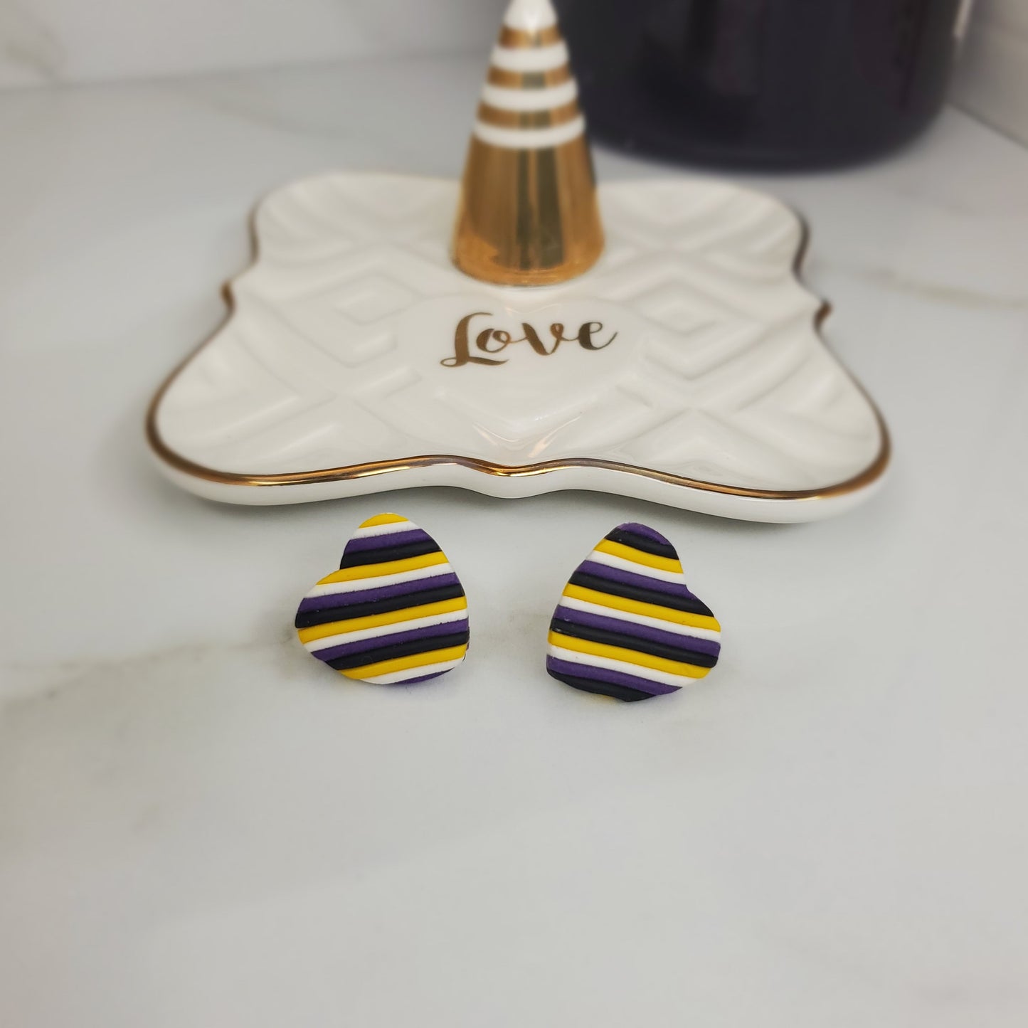 Non-Binary Heart Studs